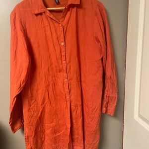 Eileen Fisher Irish linen top. Medium button up. Pre-owned. $30